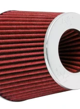 K&N Universal Clamp-On Air Filter RG-1001RD, 6in Red Cotton Gauze, Round Tapered                                     - RG-1001RD - Image 5