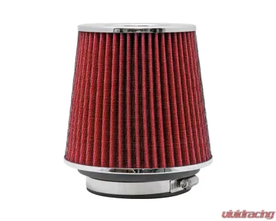 K&N Universal Clamp-On Air Filter RG-1001RD, 6in Red Cotton Gauze, Round Tapered - RG-1001RD