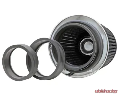 K&N Universal Clamp-On Air Filter RG-1001WT, 6 in White Cotton Gauze, Round Tapered - RG-1001WT