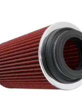 K&N Chrome Round Tapered Universal Air Filter RG-1002RD-L, 4 in Flange, Washable Red Cotton Gauze                                     - RG-1002RD-L - Image 2
