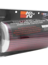 K&N Chrome Round Tapered Universal Air Filter RG-1002RD-L, 4 in Flange, Washable Red Cotton Gauze                                     - RG-1002RD-L - Image 4