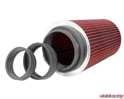 K&N Universal Clamp-On Air Filter RG-1002RD, Red Cotton Gauze, 6in Diameter, Washable - RG-1002RD