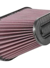 K&N Universal Air Filter RP-6101 - Carbon Fiber Top, Dual Flange, Oval Tapered, 3" ID                                     - RP-6101 - Image 3