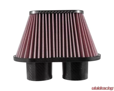 K&N Universal Air Filter RP-6101 - Carbon Fiber Top, Dual Flange, Oval Tapered, 3" ID - RP-6101