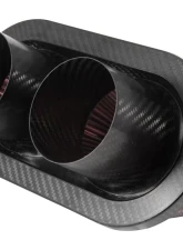 K&N Universal Air Filter RP-6101 - Carbon Fiber Top, Dual Flange, Oval Tapered, 3" ID                                     - RP-6101 - Image 3