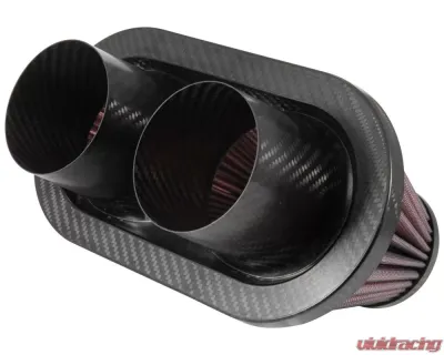 K&N Universal Air Filter RP-6101 - Carbon Fiber Top, Dual Flange, Oval Tapered, 3" ID - RP-6101