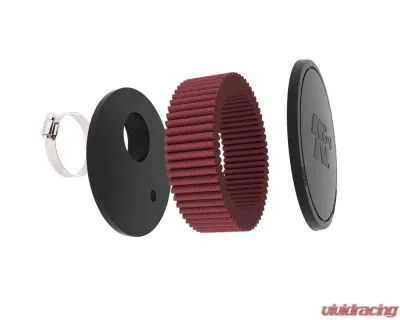 K&N RU-045V Universal Clamp-On Air Filter, Round, 5.875 in Diameter, Washable Cotton Gauze - RU-045V