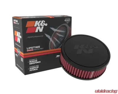 K&N RU-045V Universal Clamp-On Air Filter, Round, 5.875 in Diameter, Washable Cotton Gauze - RU-045V