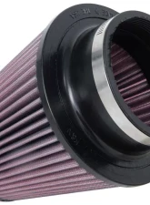 K&N Universal Clamp-On Air Filter, 6.5" Diameter, Cotton Gauze, Red, Round Tapered Design                                     - RU-1032 - Image 2