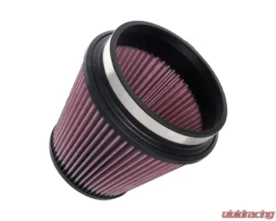 K&N Universal Clamp-On Air Filter, 7.5 in Red Cotton Gauze, Round Tapered Design - RU-1036