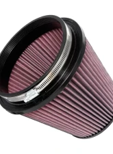 K&N Universal Clamp-On Air Filter, 7.5 in Red Cotton Gauze, Round Tapered Design                                     - RU-1042 - Image 2