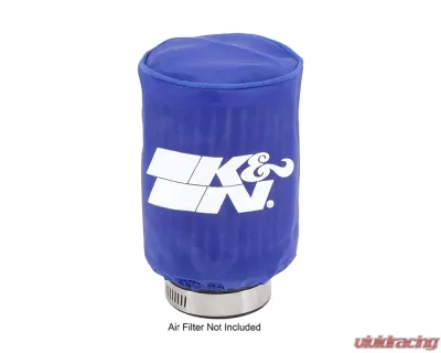 K&N RU-1280DB Air Filter Wrap, 4 in Height, 3 in Diameter, Blue, Silicone Treated Polyester - RU-1280DB