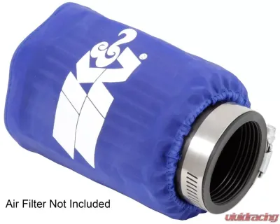 K&N RU-1280DB Air Filter Wrap, 4 in Height, 3 in Diameter, Blue, Silicone Treated Polyester - RU-1280DB
