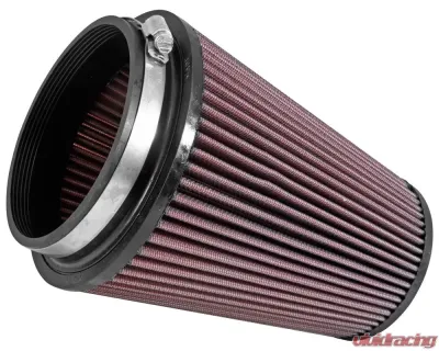 K&N Universal Clamp-On Air Filter RU-2805XD, 6.5in Red Cotton Gauze, Tapered Conical - RU-2805XD