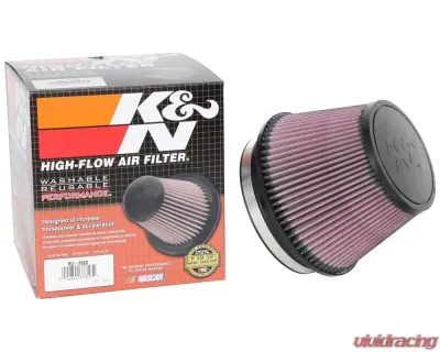 K&N Universal Clamp-On Air Filter, 7.5 in Red Cotton Gauze, Round Tapered Design - RU-2960