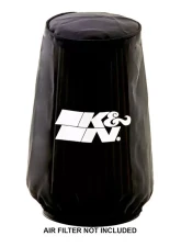 K&N Air Filter Wrap RU-3130DK, Round Tapered, Black, Silicone Treated Polyester, 4.75 in ID                                     - RU-3130DK - Image 2