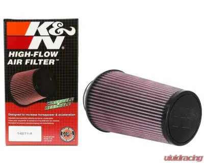 K&N Universal Clamp-On Air Filter, 6 in Diameter, Cotton Gauze, Round Tapered, Red - RU-3690