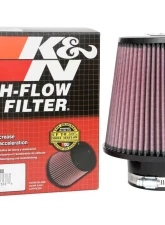 K&N Universal Clamp-On Air Filter, 6in Red Cotton Gauze, Round Tapered, 3in Flange                                     - RU-4180 - Image 3