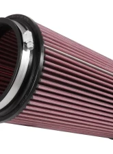 K&N Universal Clamp-On Air Filter, Tapered Conical, 6.5 in Diameter, Red, Washable                                     - RU-5065XD - Image 2