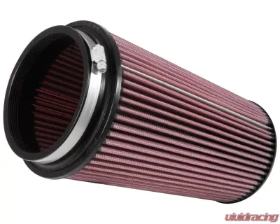 K&N Universal Clamp-On Air Filter, Tapered Conical, 6.5 in Diameter, Red, Washable - RU-5065XD