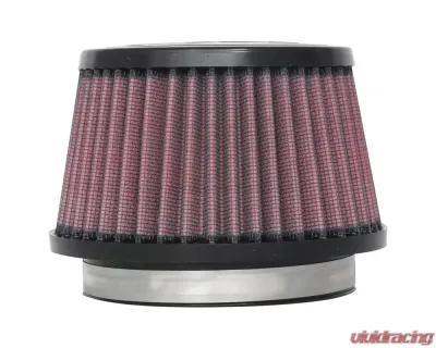 K&N Universal Clamp-On Air Filter RU-5153, 5.5in Red Cotton Gauze, Tapered Conical - RU-5153