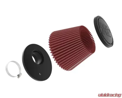 K&N RU-9920 Universal Clamp-On Air Filter, 5.188 in Diameter, Red Cotton Gauze, Fits Various Applications - RU-9920