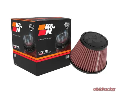 K&N RU-9920 Universal Clamp-On Air Filter, 5.188 in Diameter, Red Cotton Gauze, Fits Various Applications - RU-9920