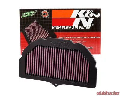 K&N Replacement Air Filter for Suzuki GSX-R1000 2005-2008, High-Flow Cotton Gauze - SU-1005