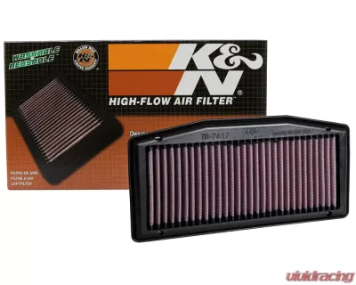 K&N Replacement Air Filter for Triumph Street Triple 2018-2020, Cotton Gauze Panel Filter - TB-7617