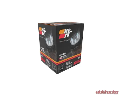 K&N DryFlow Black Universal Air Filter 3" Flange, 6" Base, 5-1/4" Top, 6-1/4" Height - RU-3108HBK