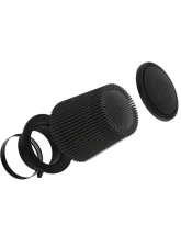 K&N DryFlow Black Universal Air Filter 4" Flange, 6" Base, 6" Height, Washable Synthetic                                     - RU-3113HBK - Image 4