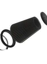 K&N DryFlow Black Universal Air Filter, 6" Flange, 7.5" Base, 4.5" Top, 9" Height                                     - RU-3115HBK - Image 4