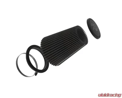 K&N DryFlow Black Universal Air Filter, 6" Flange, 7.5" Base, 4.5" Top, 9" Height - RU-3115HBK