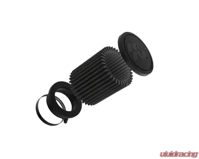 K&N DryFlow Black Universal Air Filter 2.5" Flange, 3.5" OD, 4" Height, Washable - RU-3125HBK