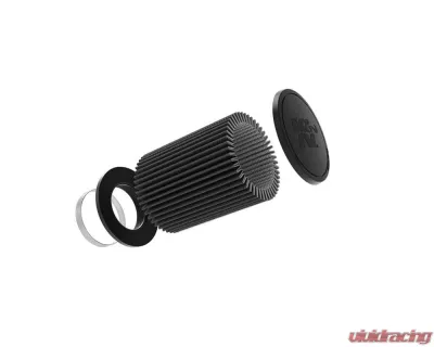 K&N DryFlow Black Universal Air Filter 3" Flange, 5" OD, 6.5" Height, Washable Synthetic Media - RU-3128HBK