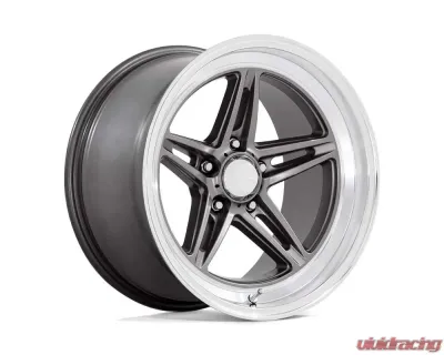 American Racing Vintage VN514 Groove 18x10 5x4.75 0mm Anthracite w/Diamond Cut Lip Wheel - VN514AD18103400