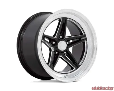 American Racing Vintage VN514 Groove 18x10 5x4.75 0mm Gloss Black w/Diamond Cut Lip Wheel - VN514BE18103400