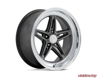 American Racing Vintage VN514 Groove 18x10 5x4.75 12mm Anthracite w/Diamond Cut Lip Wheel - VN514AD18103412