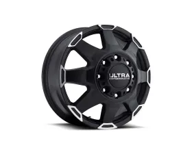 Ultra Motorsports 025 Phantom Dually Wheel 16x6 8x6.5 102mm Satin Black w/Diamond Cut Accents and Satin Clear Coat