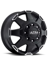 Ultra Motorsports 025 Phantom Dually Wheel 16x6 8x6.5 102mm Satin Black w/Diamond Cut Accents and Satin Clear Coat                                     - 025-6681FSB - Image 2