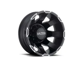 Ultra Motorsports 025 Phantom Dually Wheel 16x6 8x6.5 -140mm Satin Black w/Diamond Cut Accents and Satin Clear Coat