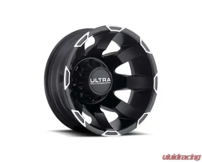 Ultra Motorsports 025 Phantom Dually Wheel 16x6 8x6.5 -140mm Satin Black w/Diamond Cut Accents and Satin Clear Coat - 025-6681RSB