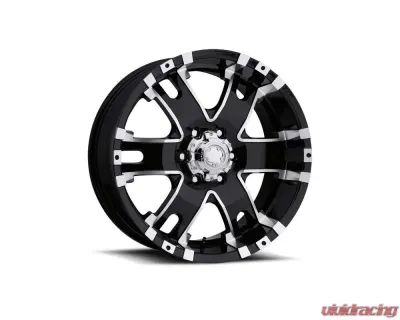 Ultra Motorsports 201-202 Baron Wheel 18x9 6x5.5 25mm Gloss Black w/Diamond Cut Accents and Clear Coat - 202-8984B