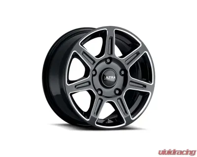 Ultra Motorsports 450 Toil Wheel 16x8 6x205 55mm Gloss Black w/Milled Accents and Clear Coat - 450-6870BM+55