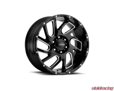 Ultra Motorsports 221 Carnage Wheel 20x9 5x5.5 18mm Gloss Black w/Milled Accents and Clear Coat - 221-2985BM+18
