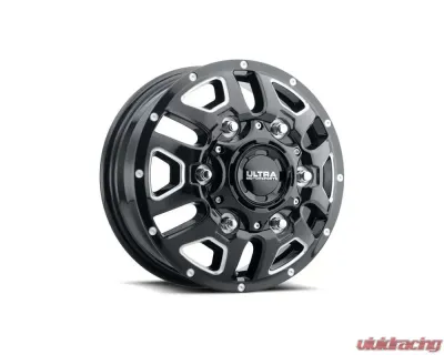 Ultra Motorsports 003 Hunter Van Dually Wheel 16x6 6x205 110mm Gloss Black w/Milled Accents and Clear Coat - 003-6670FBM