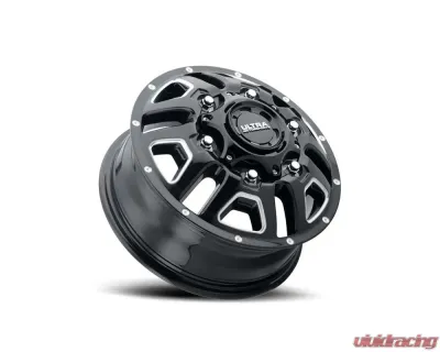 Ultra Motorsports 003 Hunter Van Dually Wheel 16x6 6x205 110mm Gloss Black w/Milled Accents and Clear Coat - 003-6670FBM