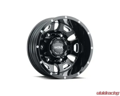 Ultra Motorsports 003 Hunter Van Dually Wheel 16x6 6x205 -130mm Gloss Black w/Milled Accents and Clear Coat - 003-6670RBM