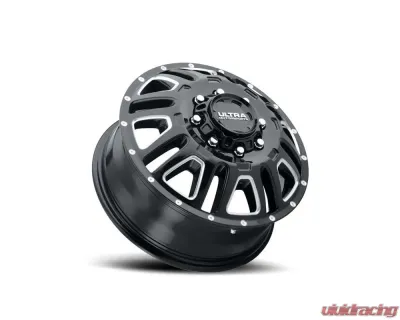Ultra Motorsports 003 Hunter Truck Dually Wheel 17x6.5 8x6.5 129mm Gloss Black w/Milled Accents and Clear-Coat - 003-7681FBM