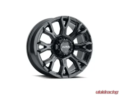 Ultra Motorsports 123 Scorpion Wheel 17x9 8x6.5 12mm Gloss Black w/Clear Coat - 123-7982BK+12